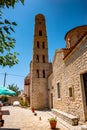 The beautiful town of Areopoli with traditional architectural buildings and stoned houses in Laconia, Greece