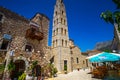 The beautiful town of Areopoli with traditional architectural buildings and stoned houses in Laconia, Greece