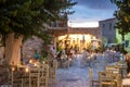 The beautiful town of Areopoli with traditional architectural buildings and stoned houses in Laconia, Greece Royalty Free Stock Photo