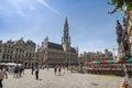 Town hall and Grand Place in Brussels, Belgium Royalty Free Stock Photo