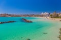 Beautiful town of Otranto and its beach, Salento peninsula, Puglia region, Italy Royalty Free Stock Photo