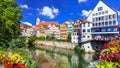 Beautiful towns of Germany - Tubingen, colourful floral town in