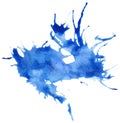 Beautiful traced watercolor splatter. Royalty Free Stock Photo