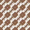 Beautiful Tradisional batik floral pattern with elegant white brown color design