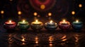 beautiful traditional diya lighting collection, in the style of psychedelic influences, vray tracing, dansaekhwa