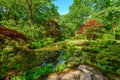 Beautiful traditional Japanese garden in springtime, in park Clingendael, The Hague, Netherlands