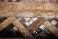 Traditional Morrocan stone mosaic floor inside the Riad