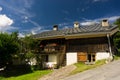 Beautiful traditional mountain house in Les Houches, France, in summer Royalty Free Stock Photo