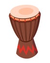 Beautiful traditional percussion musical instrument drum, with decorative ornament Royalty Free Stock Photo