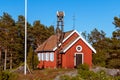 Beautiful traditional red wooden church in HÃÂ¶lick
