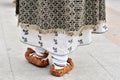 Beautiful traditional Romanian Costumes and footwear Royalty Free Stock Photo