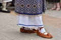 Beautiful traditional Romanian Costumes and footwear Royalty Free Stock Photo