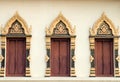 Beautiful of traditional Thai style church window Royalty Free Stock Photo