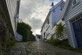 beautiful traditional white wooden houses, Stavanger