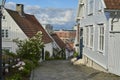 beautiful traditional white wooden houses, Stavanger