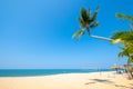 Beautiful tranquil scenery of tropical landscape sea view and palm tree on sand beach.