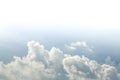 Beautiful tranquil and serene sky with fluffy clouds. Background with white copy space Royalty Free Stock Photo