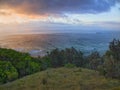 Beautiful transition in the sky with orange to blue colors on a sunset evening in Byron Bay, Australia Royalty Free Stock Photo