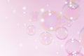 Beautiful Transparent Pink Soap Bubbles Texture Background