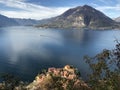 Best sunshine varenna lake como italy Royalty Free Stock Photo