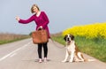 Beautiful traveller girl Royalty Free Stock Photo