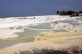 Beautiful travertine cascades, Pamukkale, Turkey