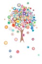 Beautiful tree made in quilling art Royalty Free Stock Photo