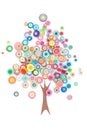 Beautiful tree made in quilling art Royalty Free Stock Photo
