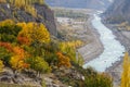 Beautiful trees and river in Northern Pakistan