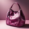 Beautiful trendy mangenta female handbag, created with generative AI