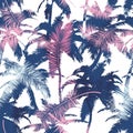 Beautiful trendy seamless exotic pattern with palm and tropical plants. Modern abstract design for paper, wallpaper, cover, fabric Royalty Free Stock Photo