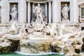 Beautiful Trevi Fountain with antique stone statues. Rome. Italy Royalty Free Stock Photo