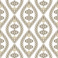 Beautiful tribal ethnic style ornamental seamless pattern with chains, greek meanders. Modern patterned vector background. Gold