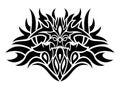 Clip art with black demon tribal tattoo