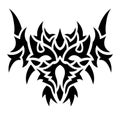 Tribal tattoo vector art with black demon mask