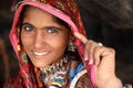 Beautiful tribal woman in the district of Kutch, India Royalty Free Stock Photo