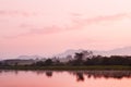 Beautiful tranquil river scene in evening or morning with warm s Royalty Free Stock Photo