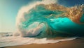 Beautiful tropica wave summer sea