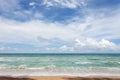 Beautiful tropical andaman seascape scenic off sandy beach phuket thailand with wave crashing on sandy shore. Royalty Free Stock Photo