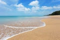 Beautiful tropical andaman seascape scenic off sandy beach phuket thailand with wave crashing on sandy shore. Royalty Free Stock Photo