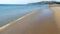 Beautiful Tropical beach andaman sea and clear blue sky background,in phuket island,Summer beach with wave crashing on sandy shore Royalty Free Stock Photo