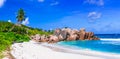 Beautiful tropical beach Anse Cocos, La Digue island, Seychelle