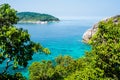 Beautiful tropical beach and blue sky background. Similan Island Royalty Free Stock Photo