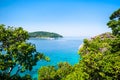 Beautiful tropical beach and blue sky background. Similan Island Royalty Free Stock Photo