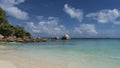 Beautiful tropical beach. Calm turquoise ocean and white sand. Royalty Free Stock Photo