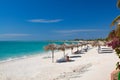 Beautiful tropical beach at the Caribbean island Royalty Free Stock Photo