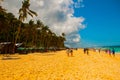 Beautiful tropical beach with clean sand and clear sea. Boracay, Philippines