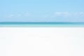 Beautiful tropical seascape with crystal clear sea water turquoise color sand blue sky. Tropical background scenic paradise Royalty Free Stock Photo