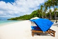 Beautiful tropical beach at exotic island Royalty Free Stock Photo