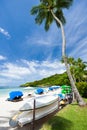 Beautiful tropical beach at exotic island Royalty Free Stock Photo